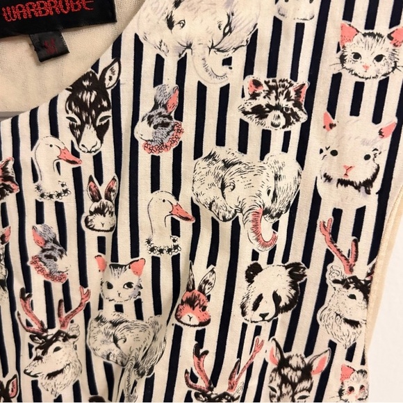 SM wardrobe Animal heads Print Sleeveless Dress m ModCloth twee - Picture 10 of 10
